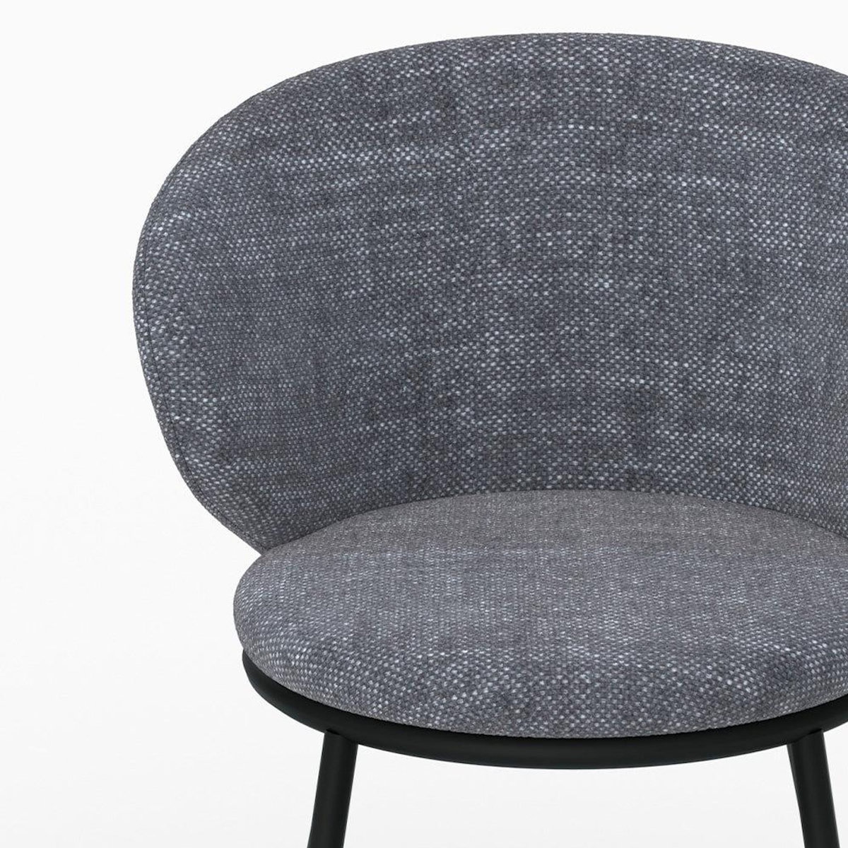 Rendez vous déco Chaise en tissu gris et pieds en métal noir-Angèle