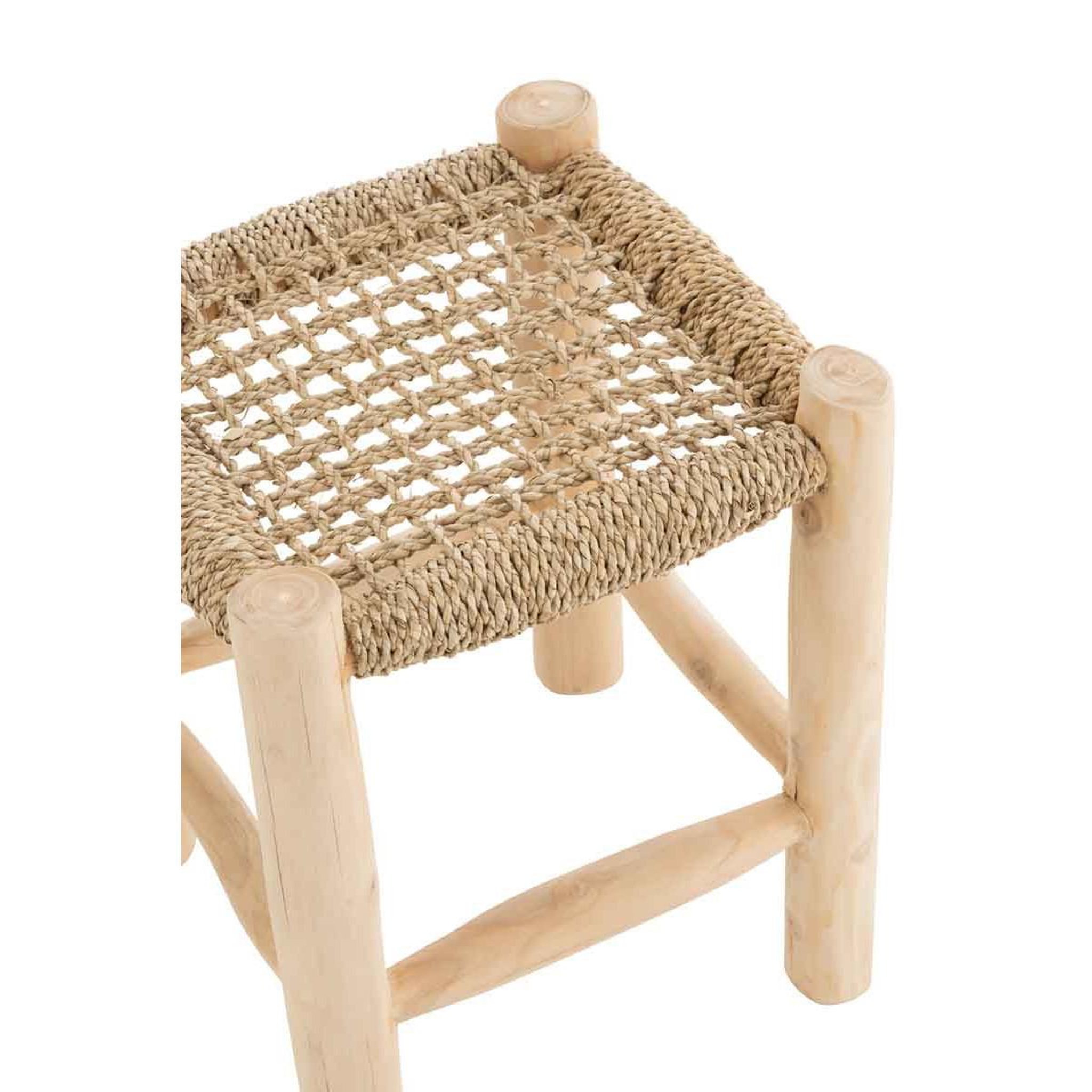 Voir la diapositive 4 : J-LINE Tabouret design en teck  timo  45cm naturel