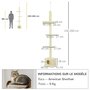 Voir la diapositive 3 : PAWHUT Arbre à chat hauteur réglable 230-260 cm - niche, 3 plateformes - douce peluche courte beige