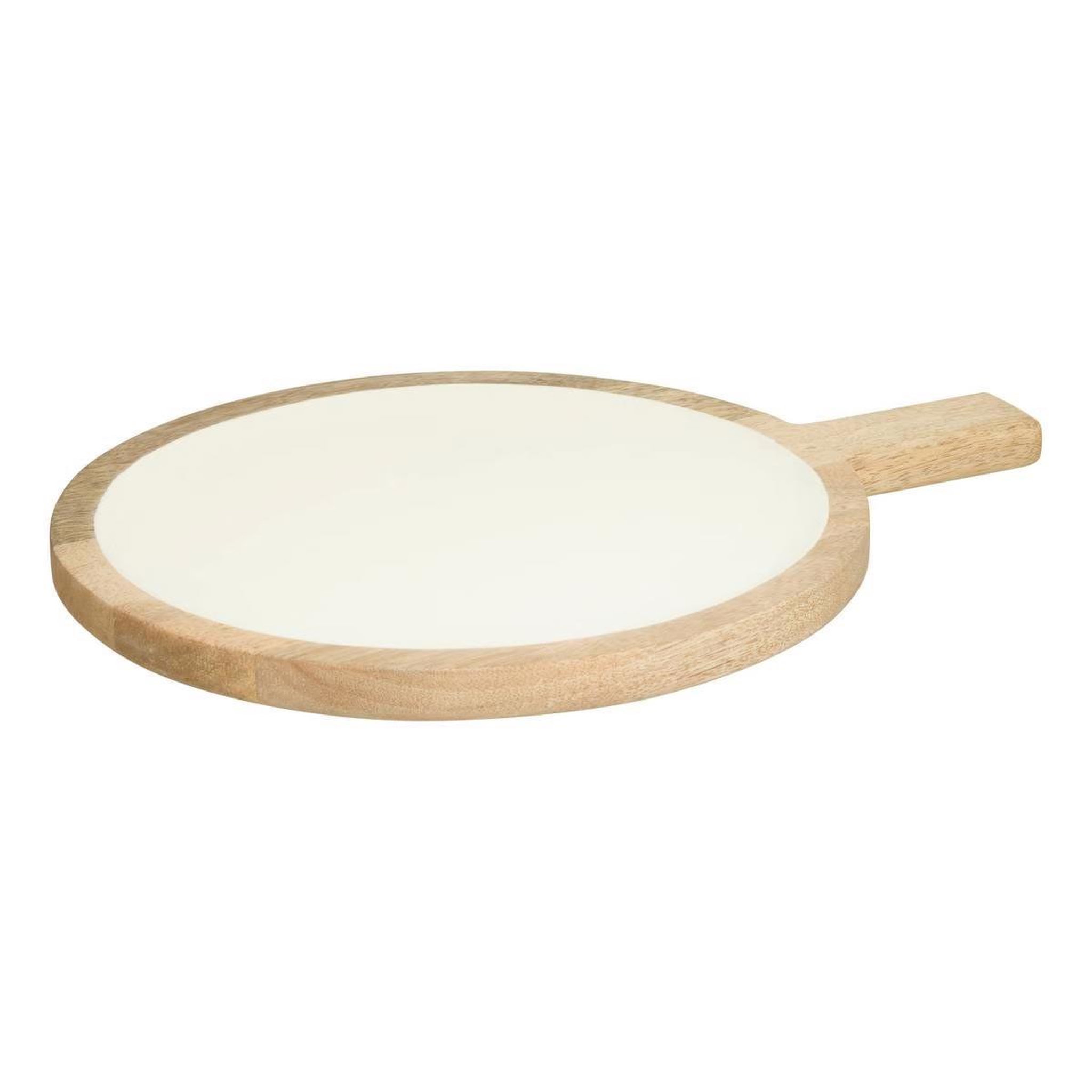 SECRET DE GOURMET Assiette de Présentation en Bois  Inaya  40cm Blanc