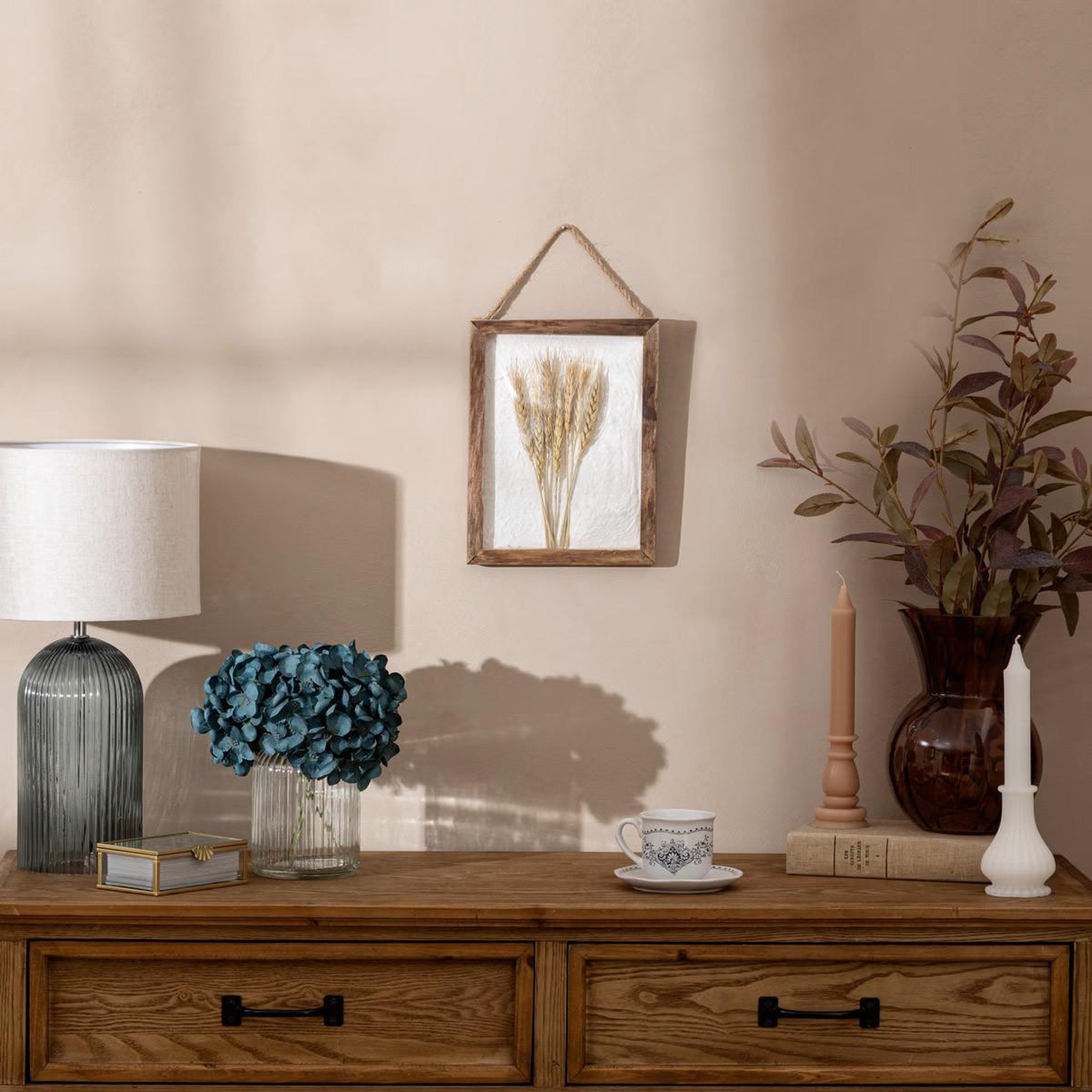 Voir la diapositive 3 : ATMOSPHERA Déco murale bombée blés  jonas  34cm marron