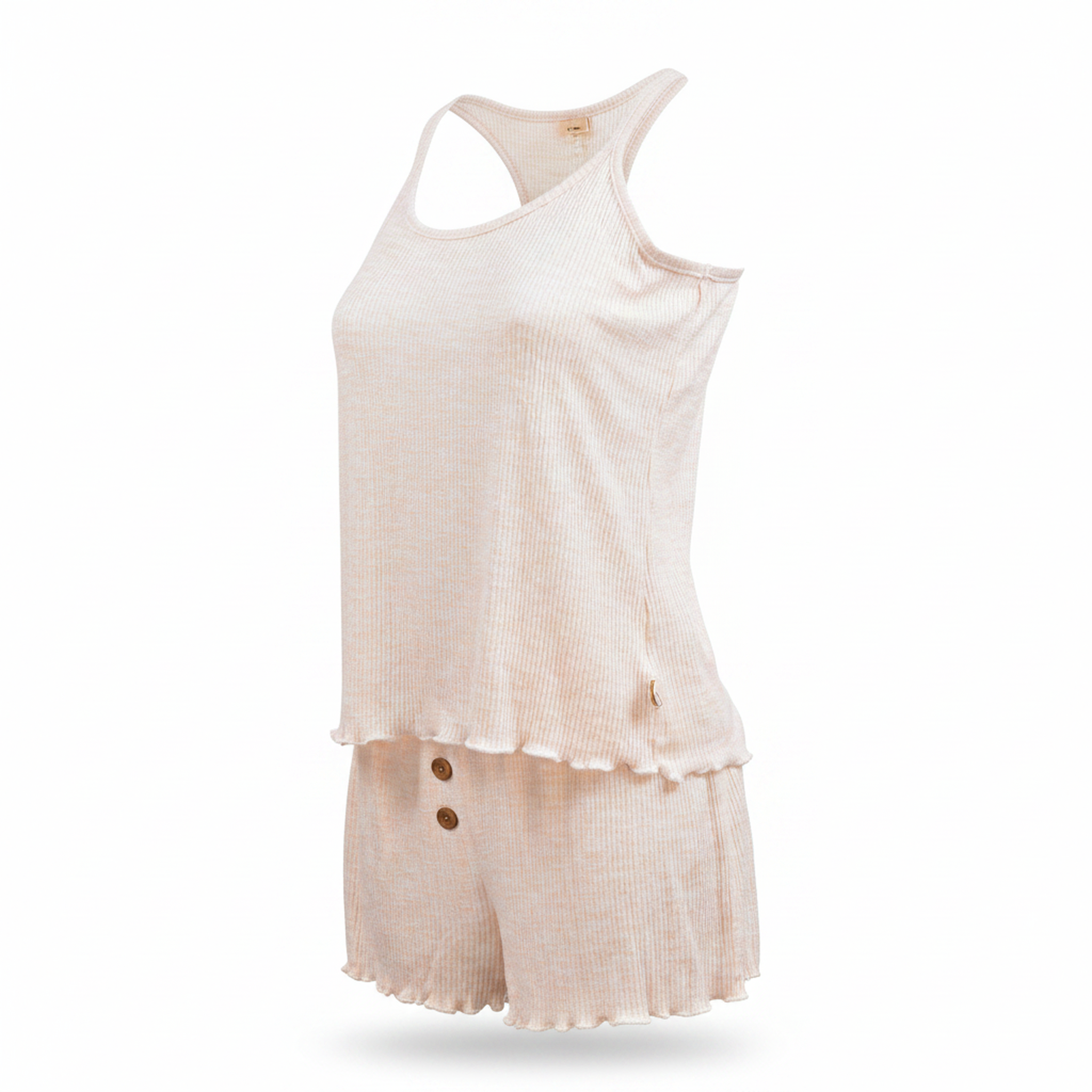 Voir la diapositive 1 : OZABI Infinitif paris ensemble pyjama short femme débardeur et short maille douce