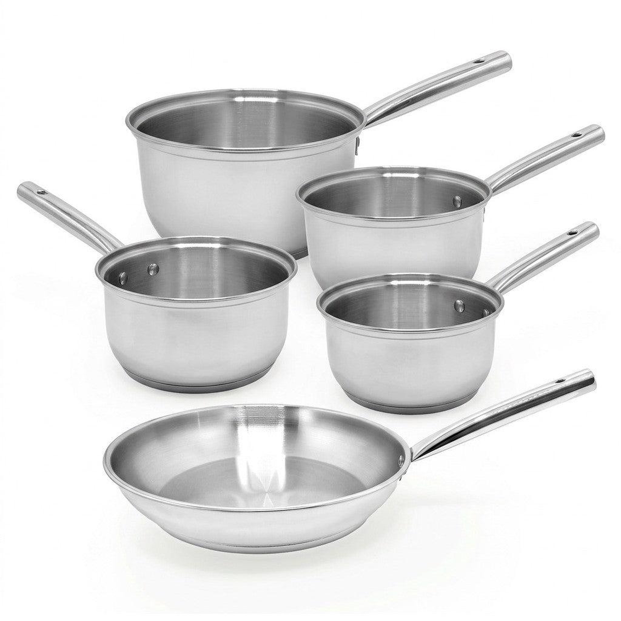 Fackelmann Lot de 4 casseroles 16/18/20/22 cm et 1 poêle en inox 24 cm fackelmann rhona