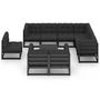 Voir la diapositive 2 : VIDAXL Salon de jardin 10 pcs avec coussins Noir Bois de pin massif