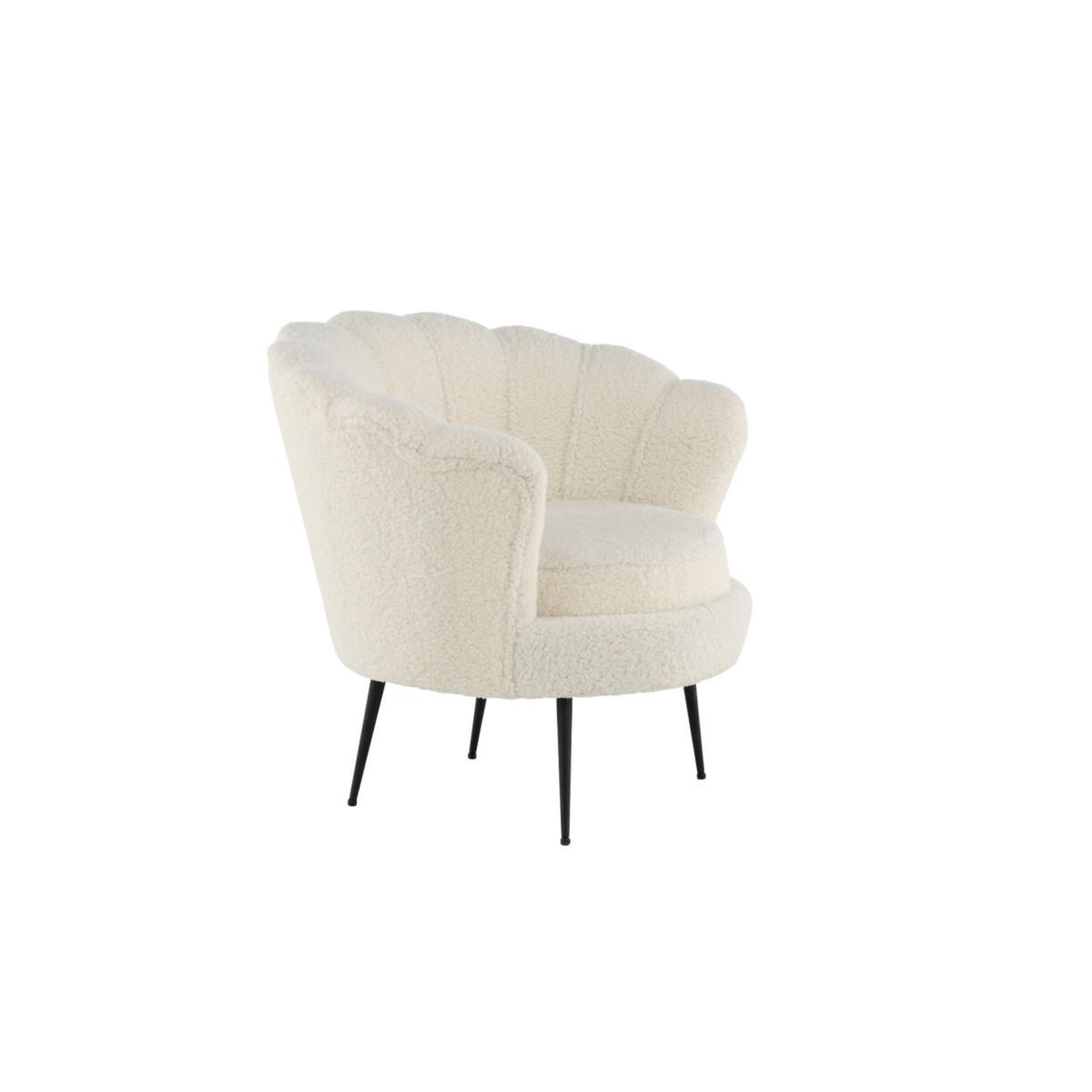 Voir la diapositive 2 : Paris Prix Fauteuil coquillage bouclette  calais  83cm blanc