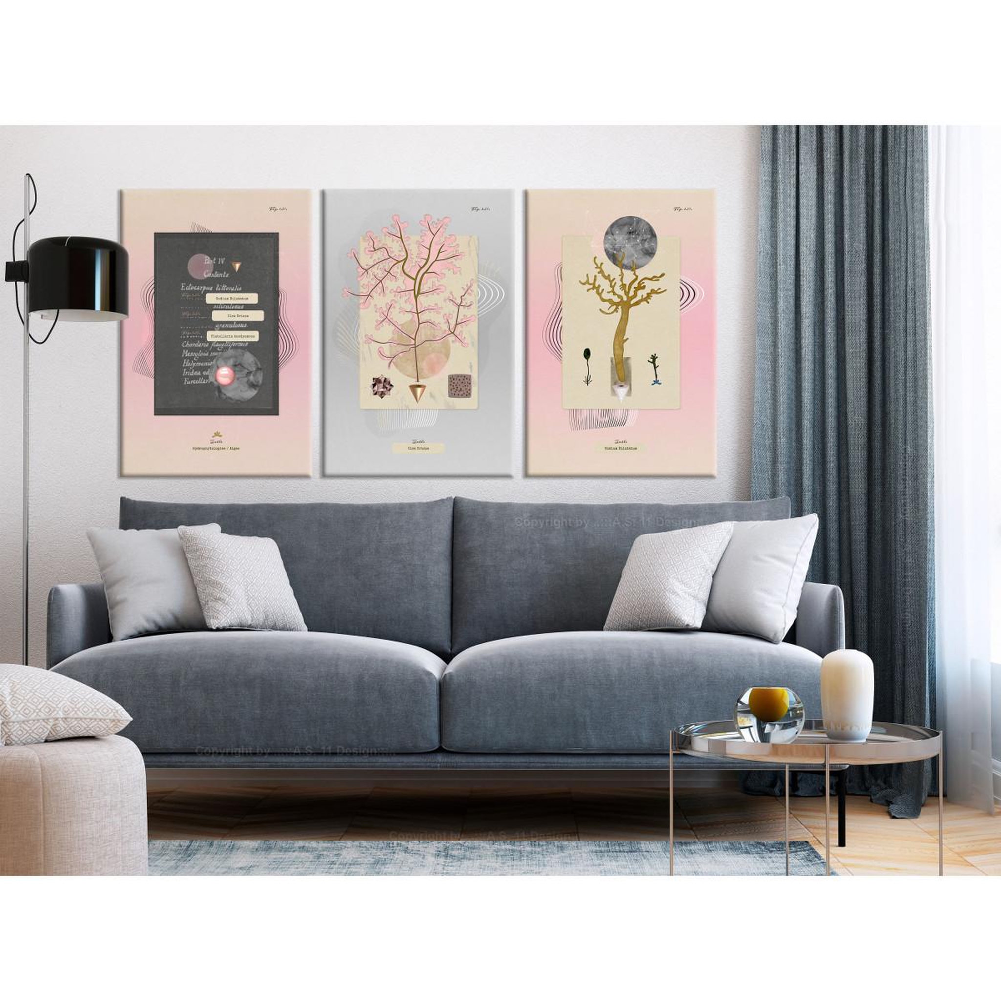 Voir la diapositive 2 : Paris Prix Tableau imprimé  unusual plants 3 panneaux  60x120cm