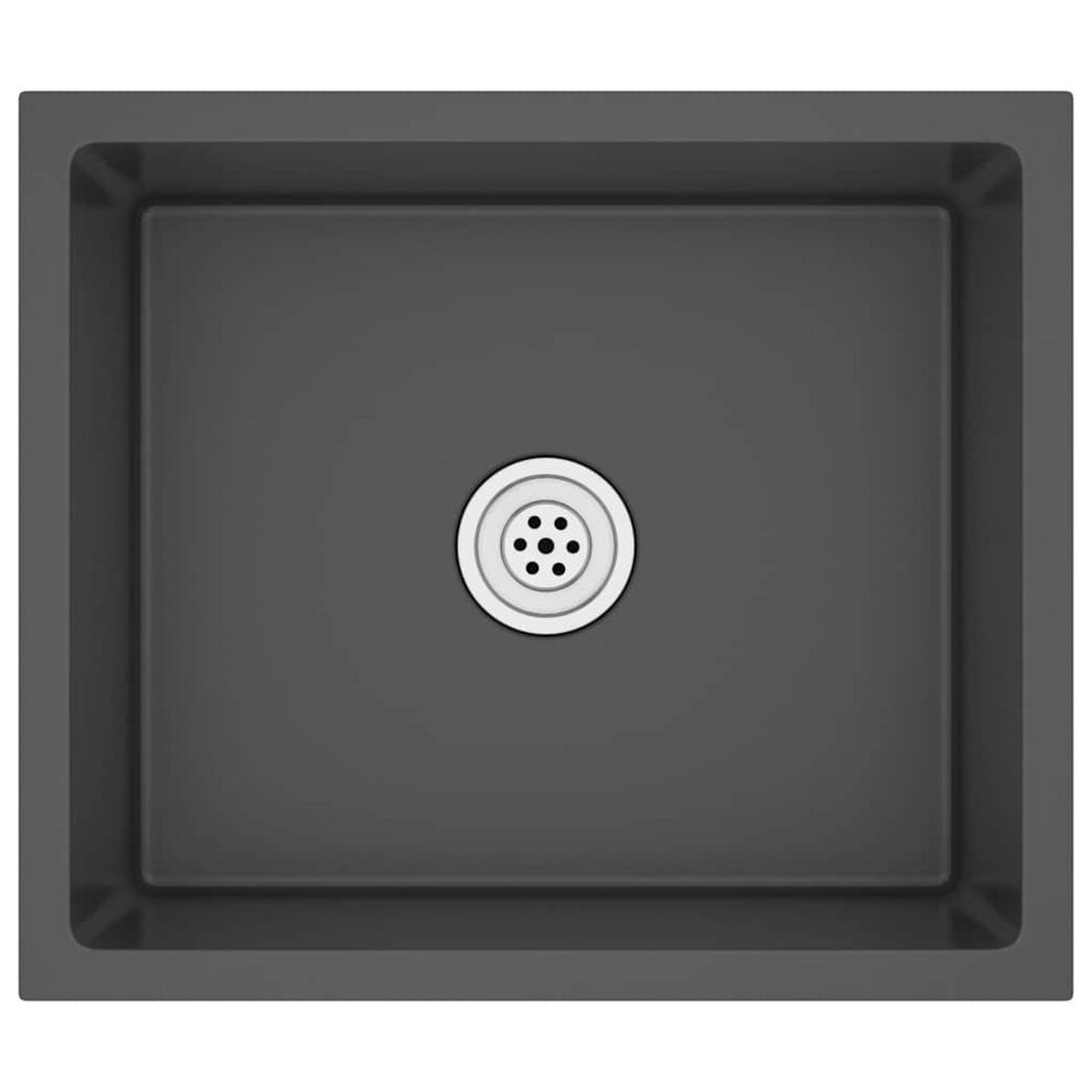 VIDAXL Evier de cuisine fait main Noir Acier inoxydable