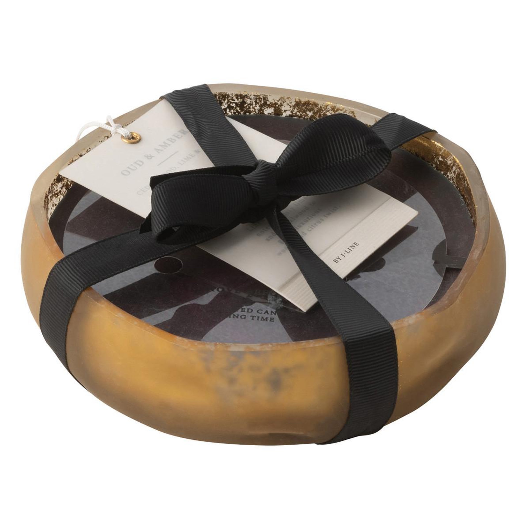 Voir la diapositive 2 : J-LINE Bougie parfumée ronde  m-chic  13cm oud & amber