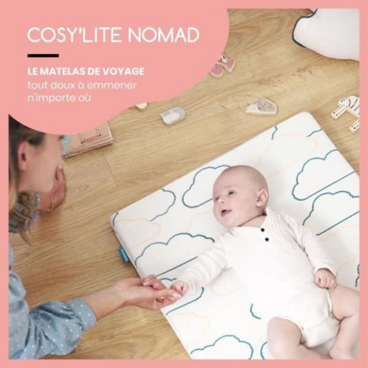 BABYMOOV Babymoov Matelas de voyage Cosy'Lite Nomad 60x120cm, oeko Tex, Eco-conçu, Fabriqué au Portugal