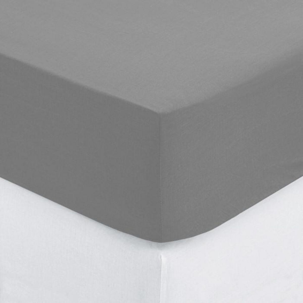 ATMOSPHERA Drap Housse 2 Personnes  Percale  140x190cm Gris