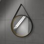 Aurlane Meuble salle de bain 60x54 -Finition chene naturel + vasque noire + miroir barber-TIMBER 60 - Pack30