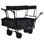Voir la diapositive 4 : OUTSUNNY Chariot pliant avec toit, poignée, panier - chariot de plage - chariot de transport pliable tout-terrain métal oxford noir