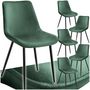Voir la diapositive 1 : tectake Lot de chaises rembourrées aspect velours vert foncé Lot de 6