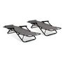 Voir la diapositive 4 : Inkazen Fauteuils relax 2 en 1 gris - Lot de 2