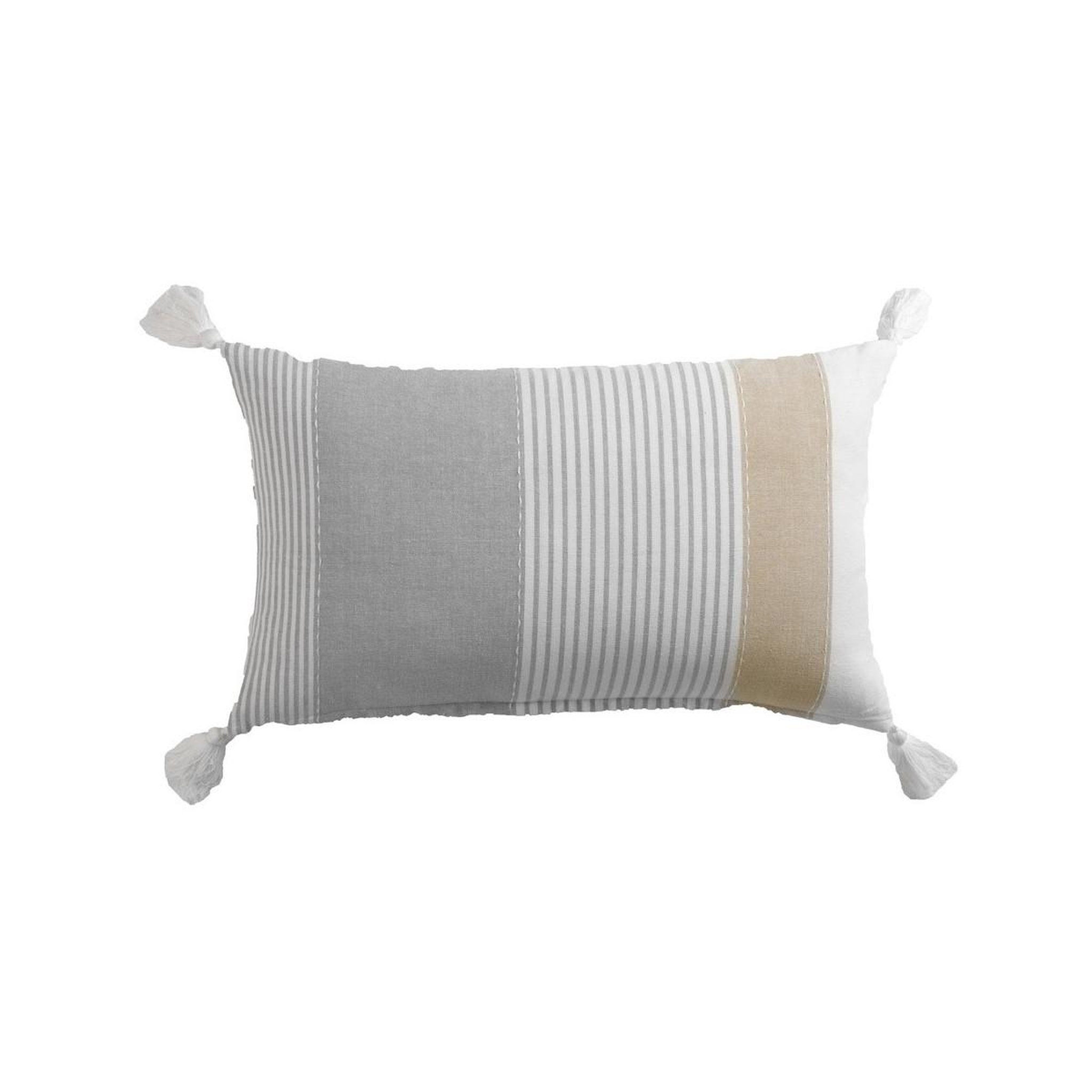 Douceur d'Intérieur Coussin déco à pompons  iliade  30x50cm gris