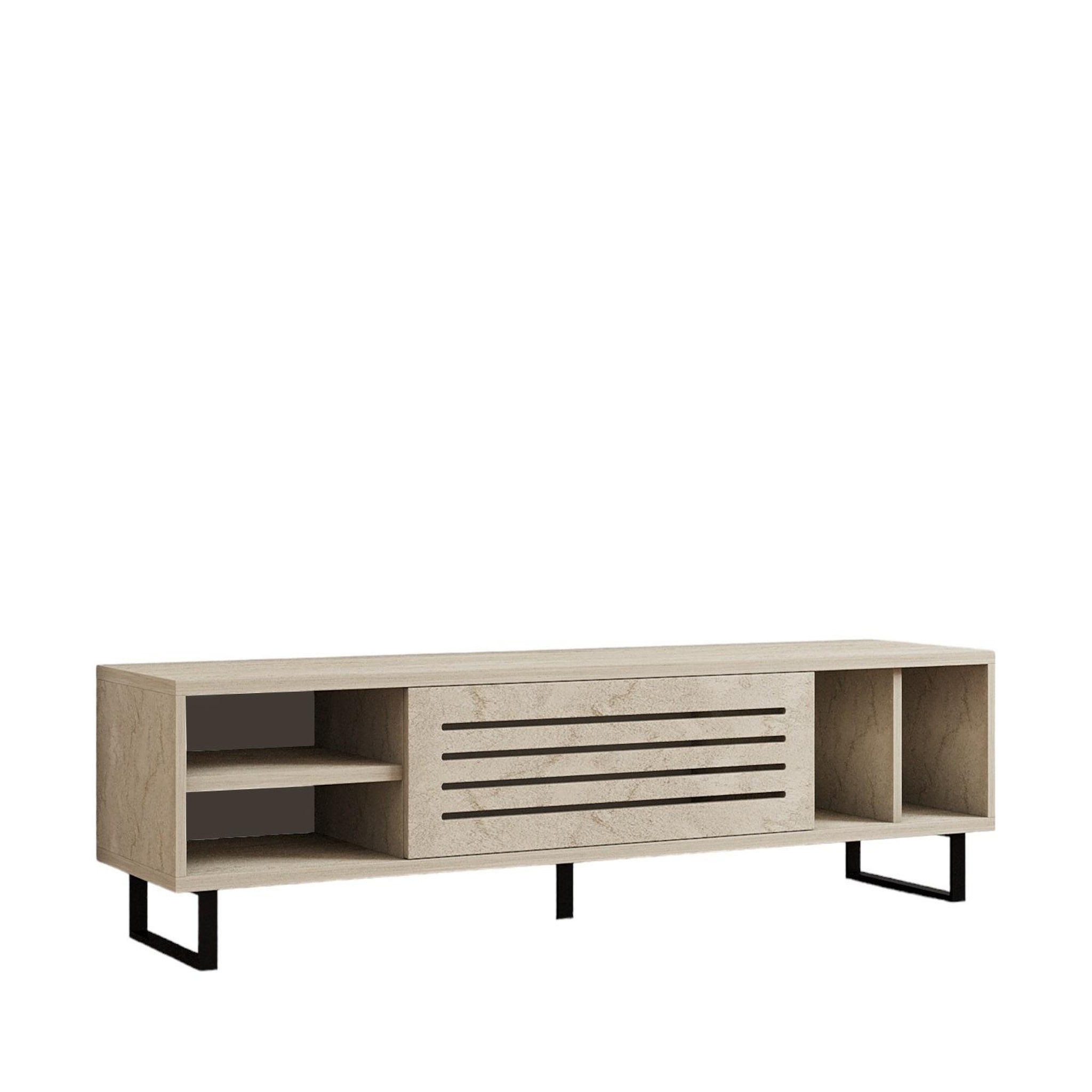 Habitat et Jardin Meuble tv en bois  safir  - 160 x 40 x 35 cm - travertin
