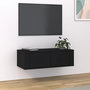 Voir la diapositive 1 : VIDAXL Meuble TV suspendu Noir 80x36x25 cm Bois d'ingenierie