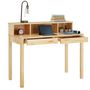 Voir la diapositive 4 : IDIMEX Bureau LENNOX, avec 2 tiroirs et 3 niches, en pin massif