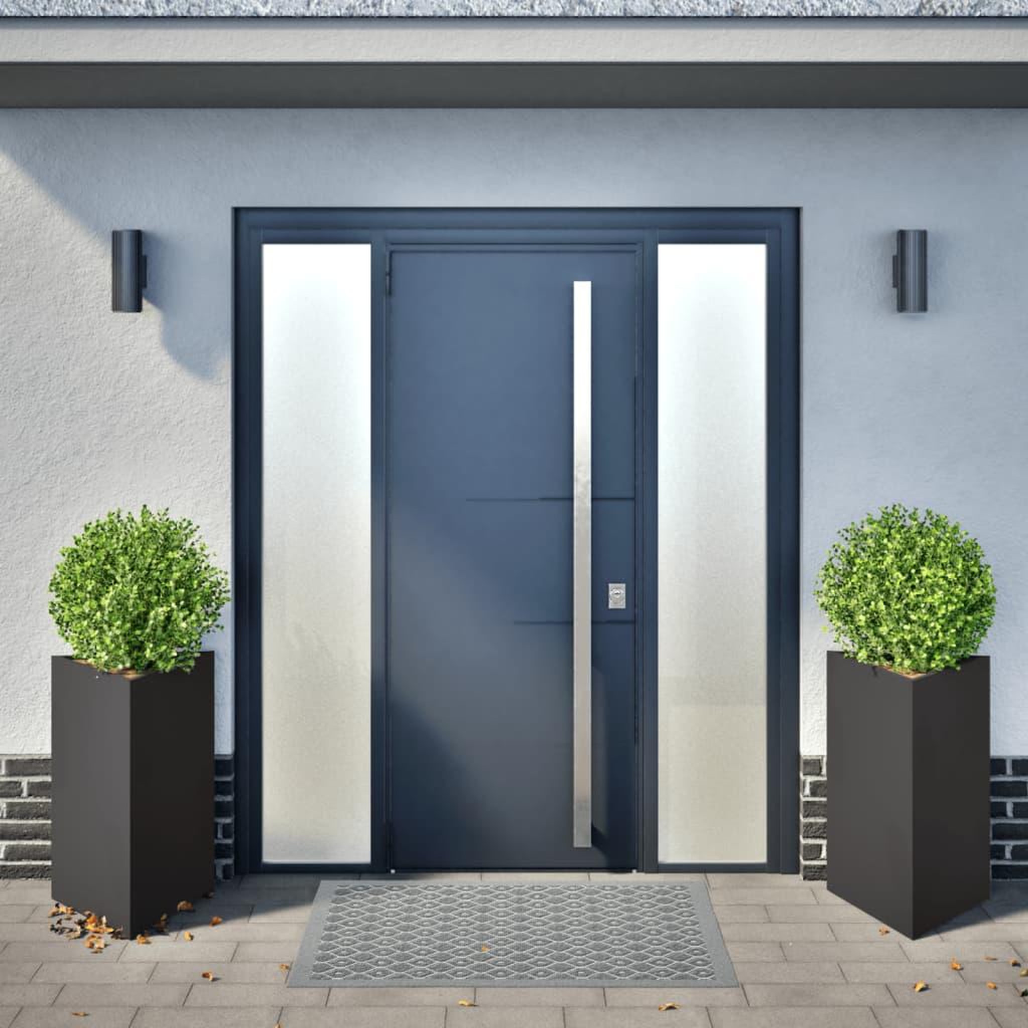 Voir la diapositive 3 : VIDAXL Jardinieres 2 pcs noir triangulaire 50x43x75 cm acier