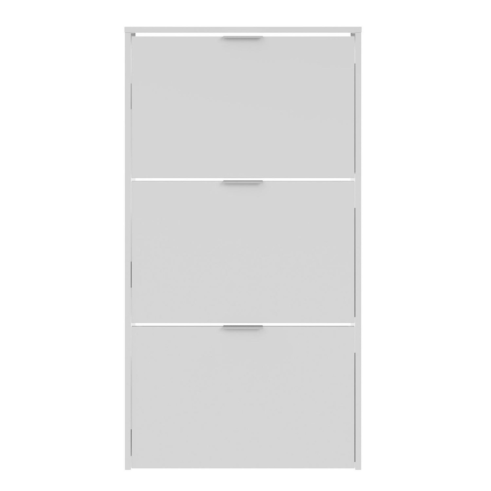 Voir la diapositive 3 : VS VENTA-STOCK Meuble à Chaussures 3 Portes Rubi, Couleur Blanc brillant, 60 cm Largeur
