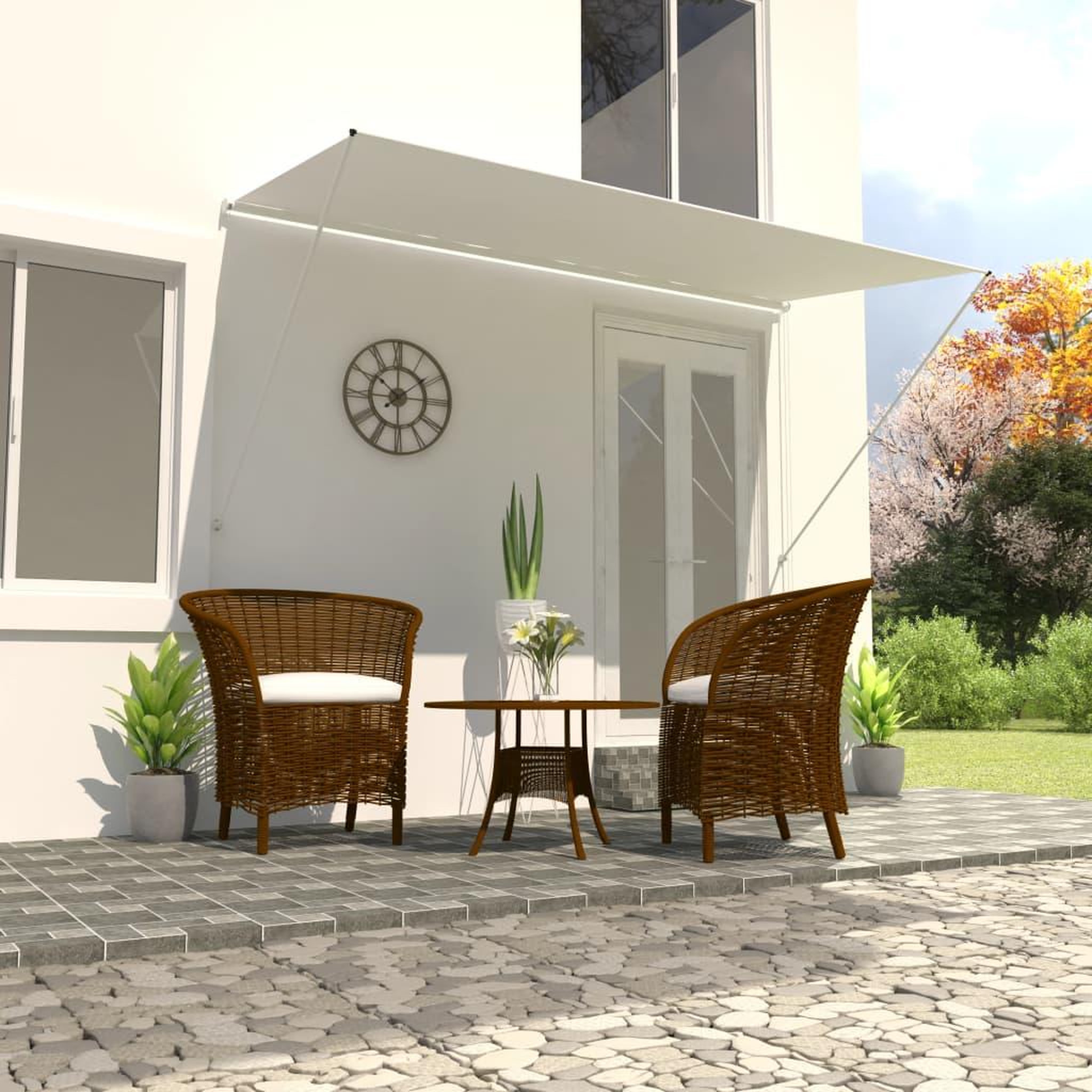 Voir la diapositive 1 : VIDAXL Auvent retractable 350x150 cm Creme