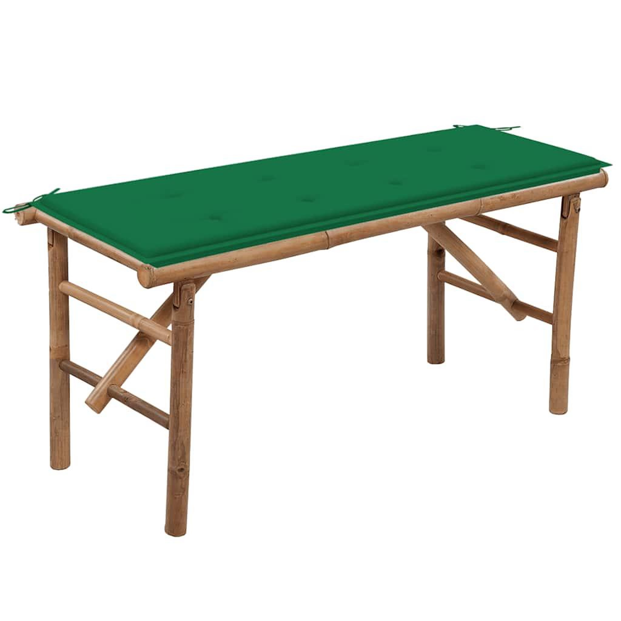 VIDAXL Banc de jardin pliable avec coussin 118 cm Bambou