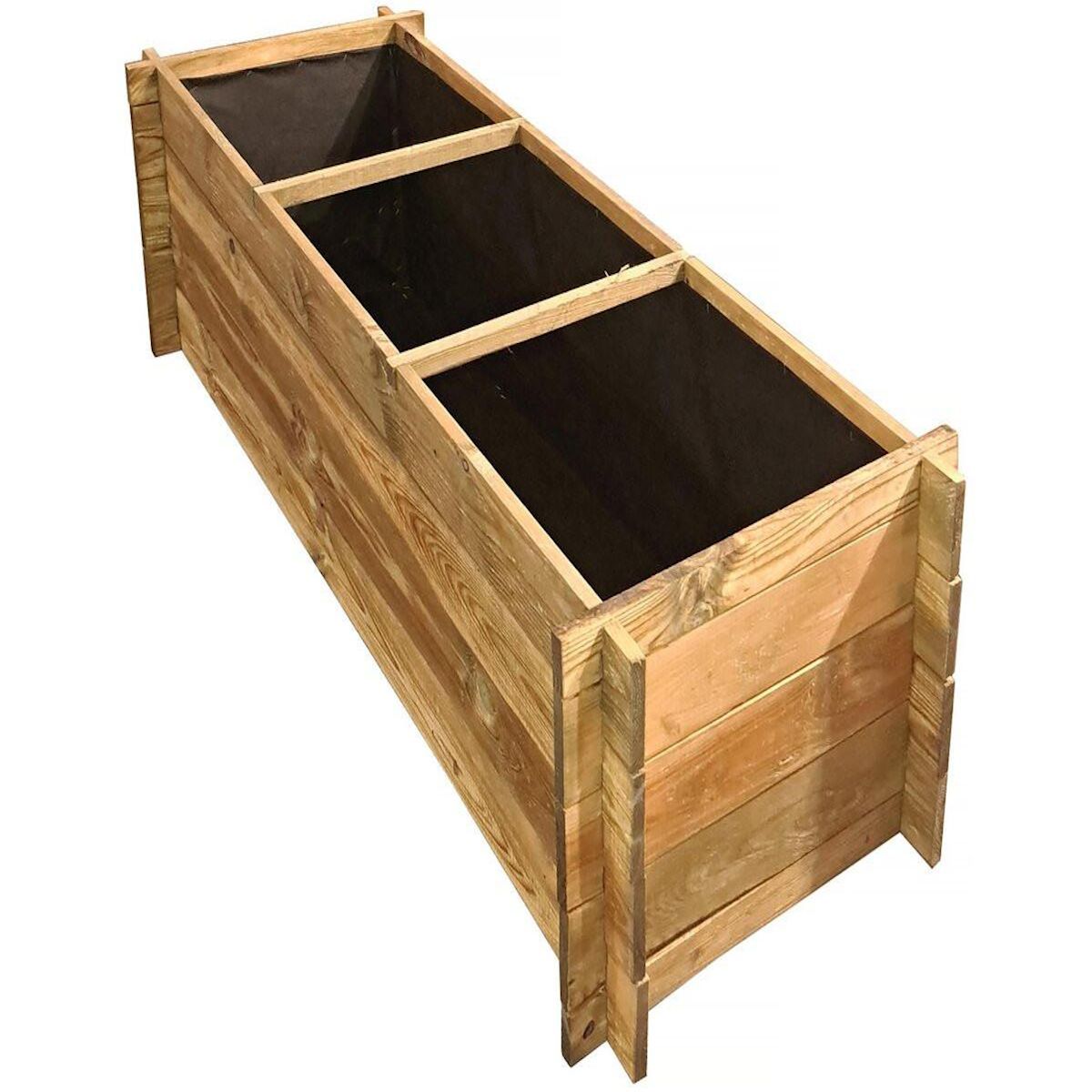 Habitat et Jardin Carré potager en bois  Dhalia  - 140 x 60 x 41 cm