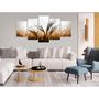 Voir la diapositive 2 : Paris Prix Tableau 5 Panneaux  Floral Quartet Wide Golden