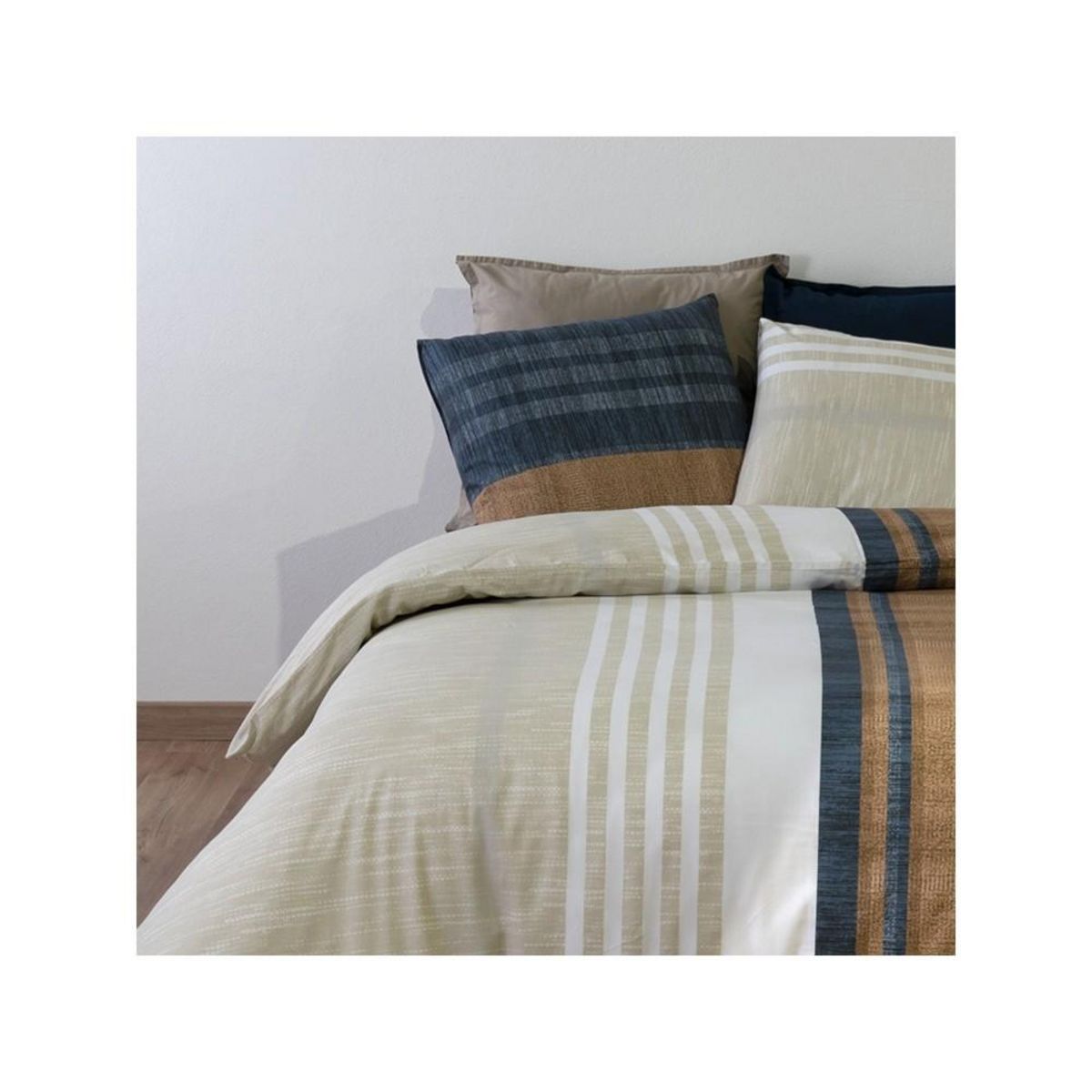 ATELIER DU COTON Housse de couette 260x240 ROMANE + 2 taies coton 57 fils