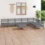 Voir la diapositive 1 : VIDAXL Salon de jardin 8 pcs Bois de pin massif Gris