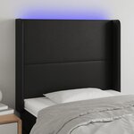VIDAXL Tete de lit a LED Noir 103x16x118/128 cm Similicuir