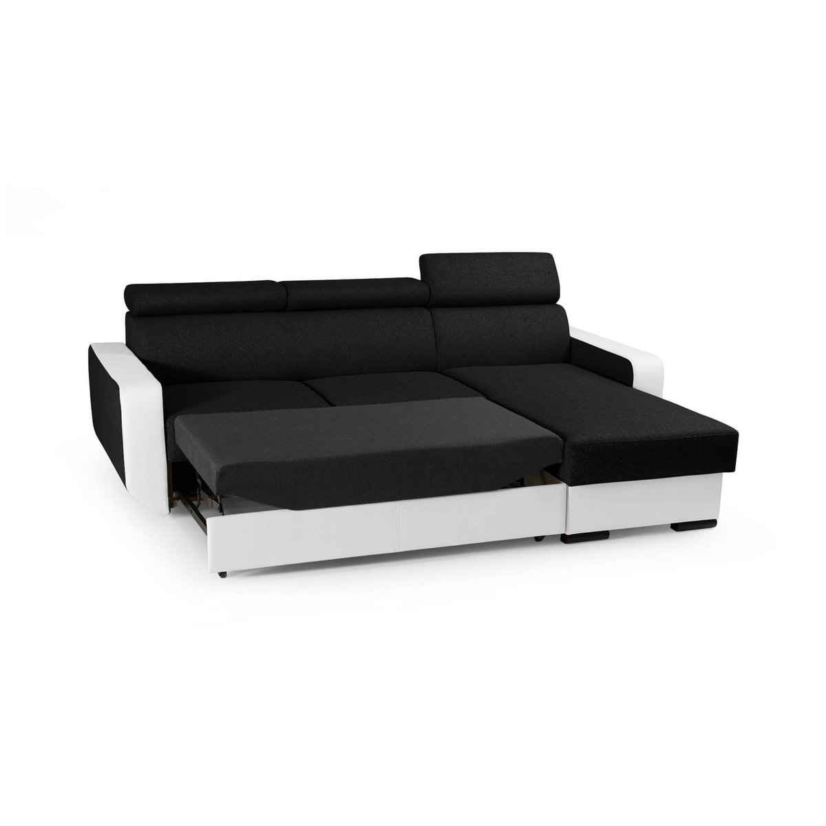 LISA DESIGN Dustin - canapé d'angle réversible - 4 places - convertible avec coffre - têtières réglables