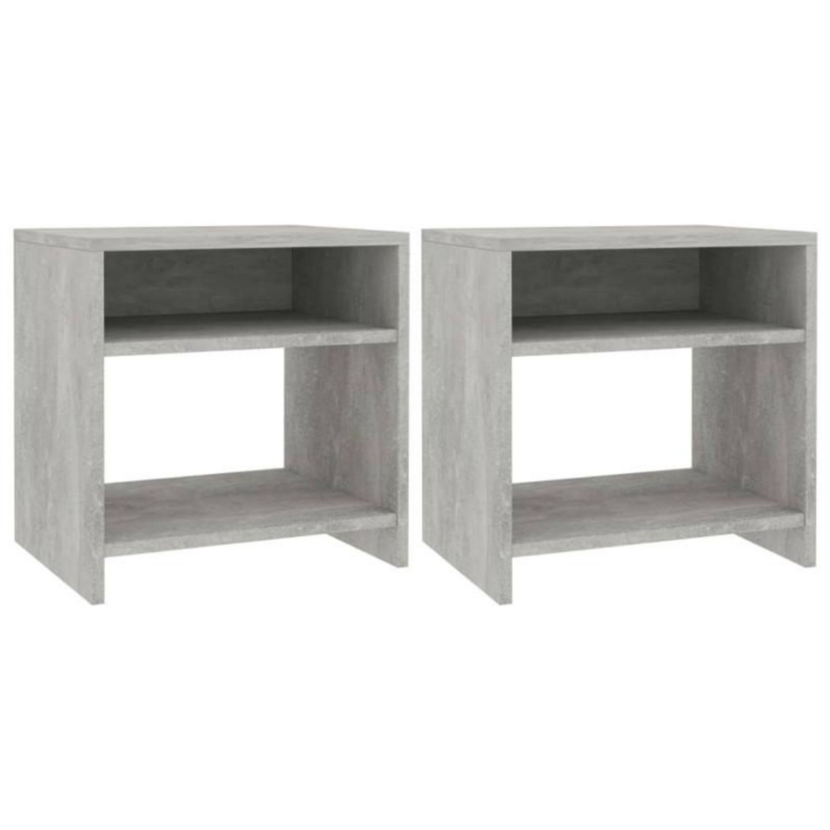 VIDAXL Tables de chevet 2 pcs Gris béton 40x30x40 cm Bois d ingénierie