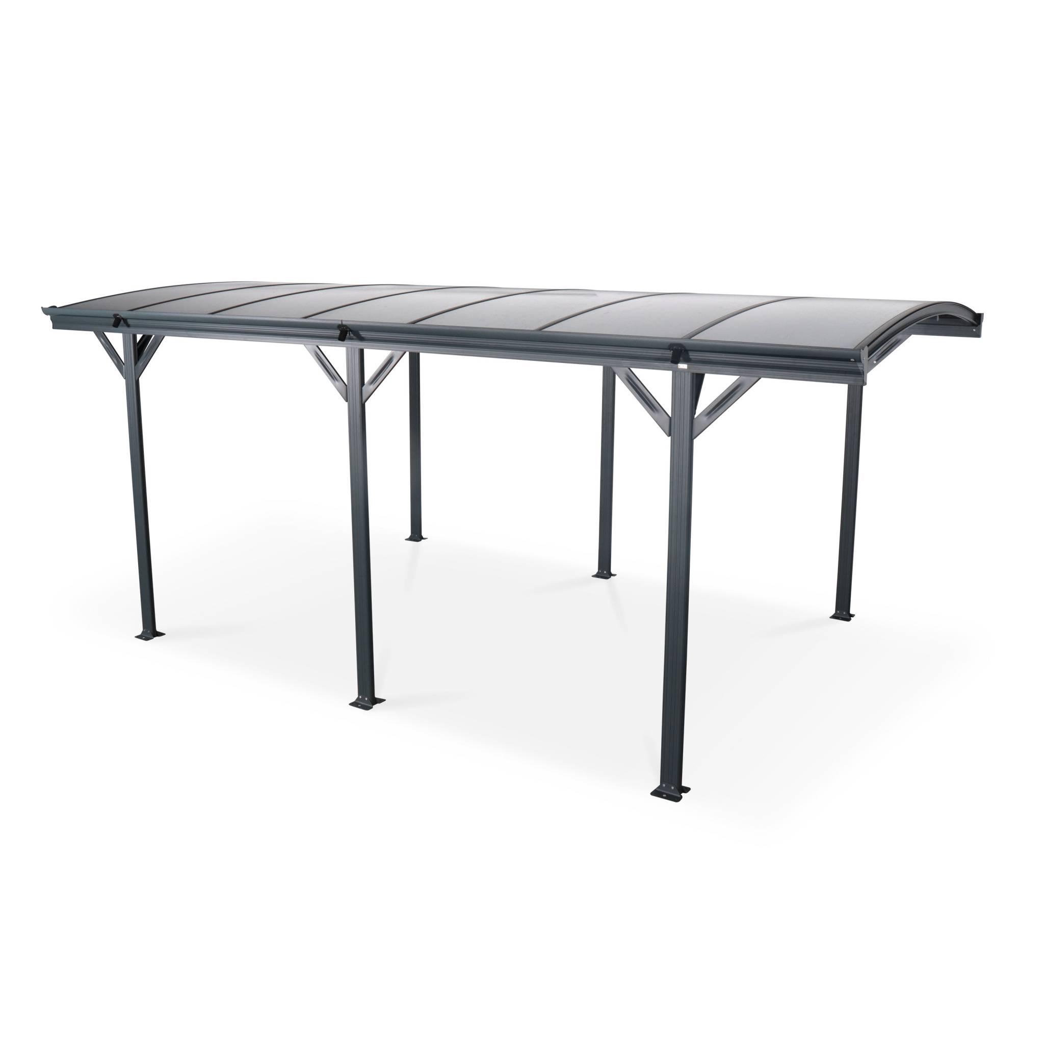 Voir la diapositive 1 : SWEEEK Carport de 15m² en aluminium anthracite et polycarbonate - Le Mans 5x3m - abri de voiture 500 x 300 x 220 cm