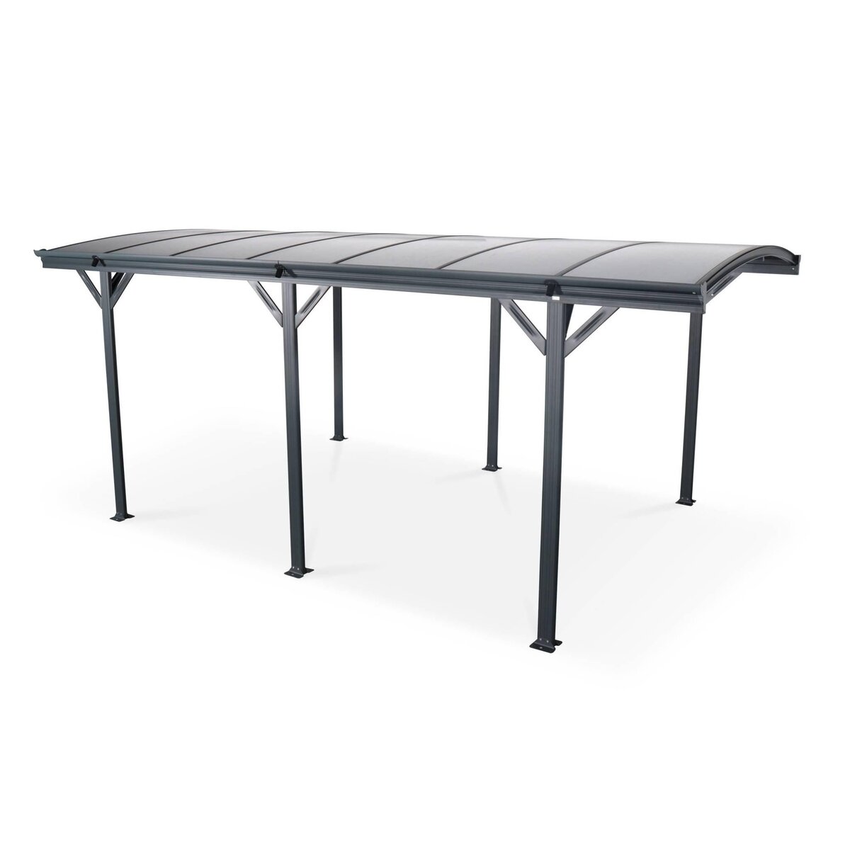 SWEEEK Carport de 15m² en aluminium anthracite et polycarbonate - Le Mans 5x3m - abri de voiture 500 x 300 x 220 cm
