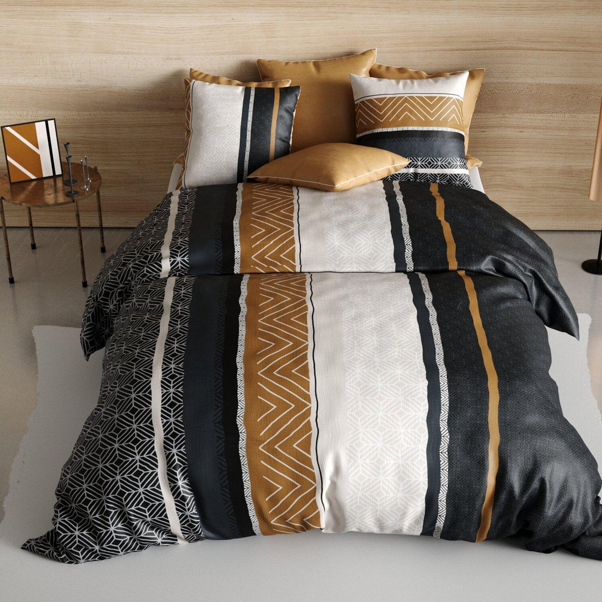 ATELIER DU COTON Parure housse de couette 3pcs 100% coton 57fils -trophé