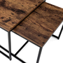 Voir la diapositive 4 : ID MARKET Lot de 3 tables basses gigognes DAYTON 113 cm effet vieilli design industriel