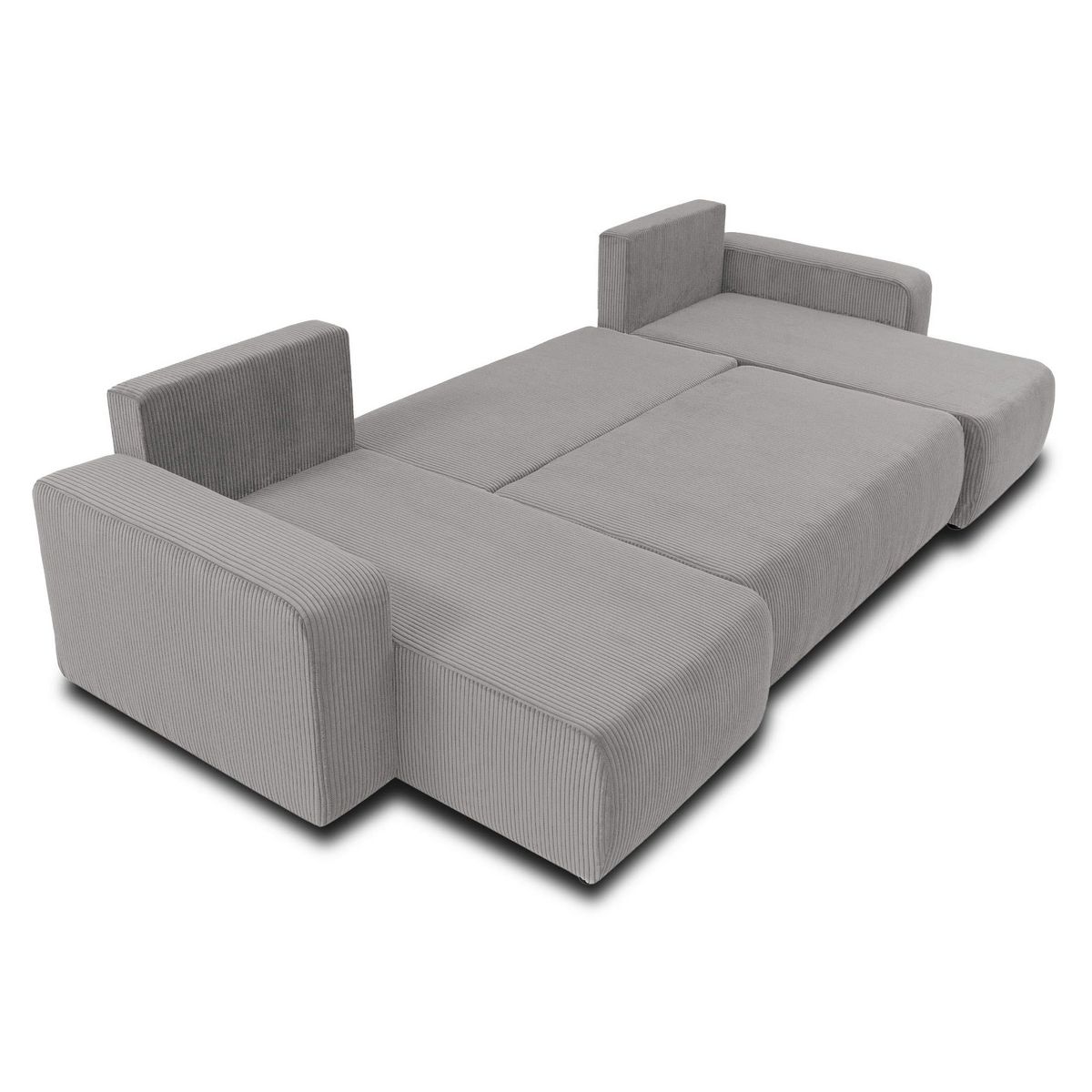 BEST MOBILIER Artemisa - canapé panoramique en u - 7 places - convertible avec coffre - en velours côtelé