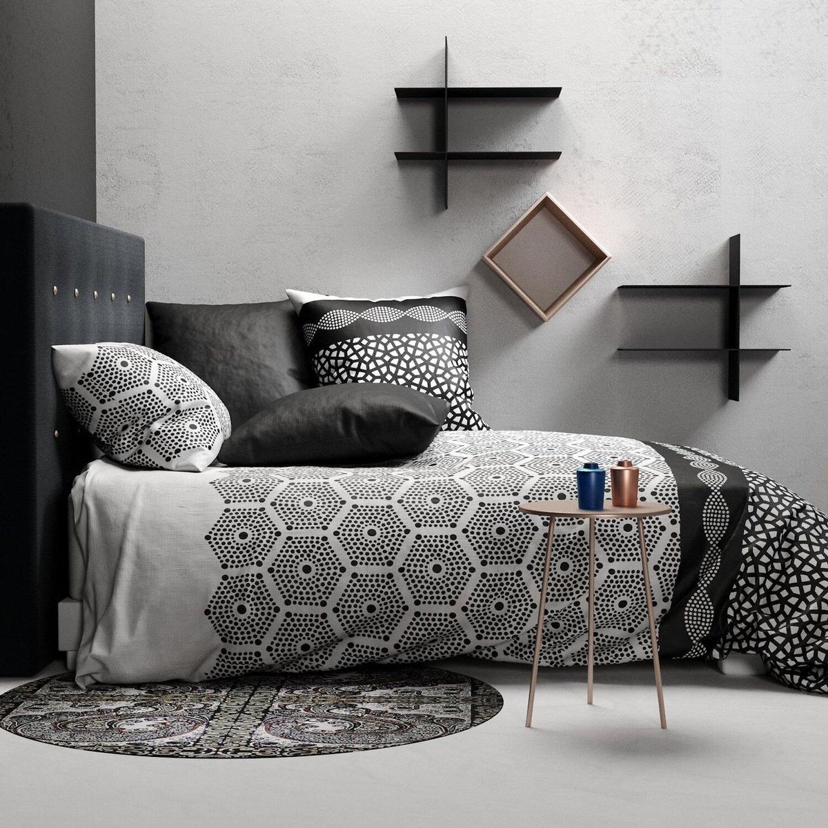 ATELIER DU COTON Parure housse de couette 100%coton 57fils pavage