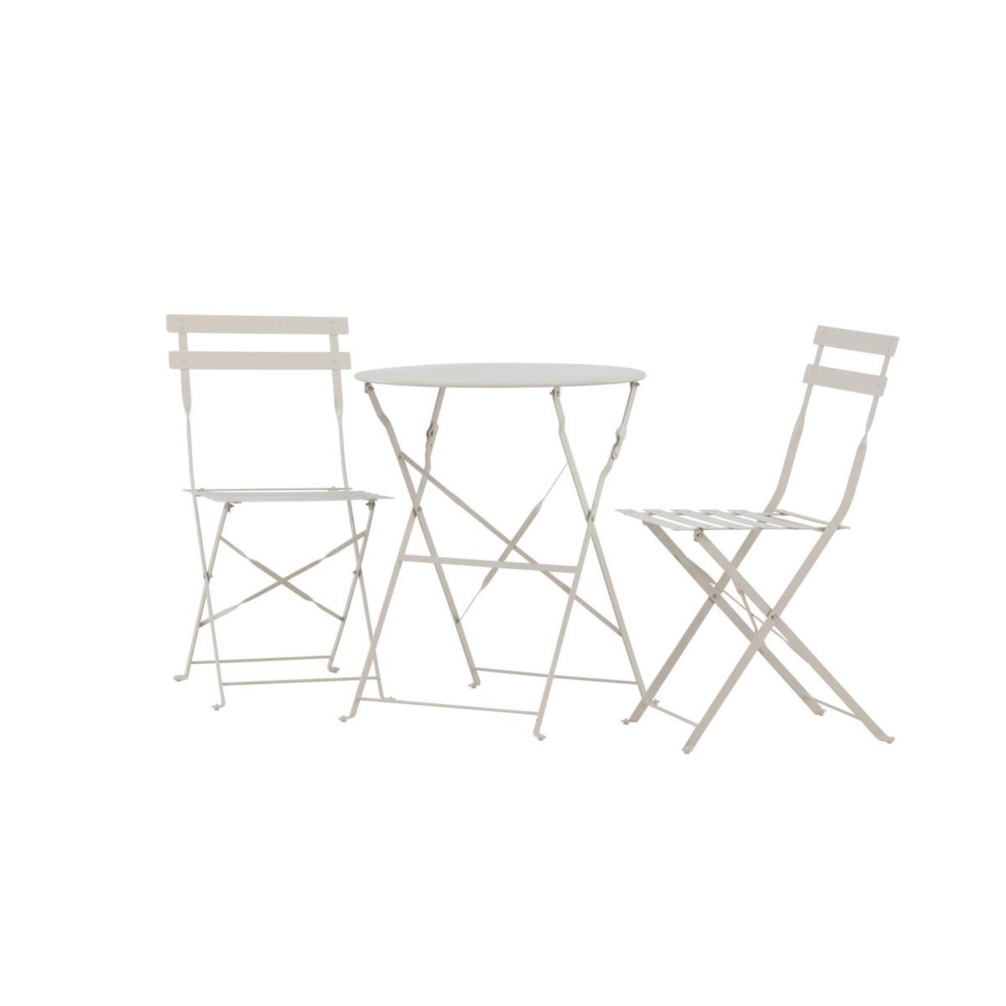 Voir la diapositive 5 : Paris Prix Ensemble table de jardin & 2 chaises  tao  71cm beige