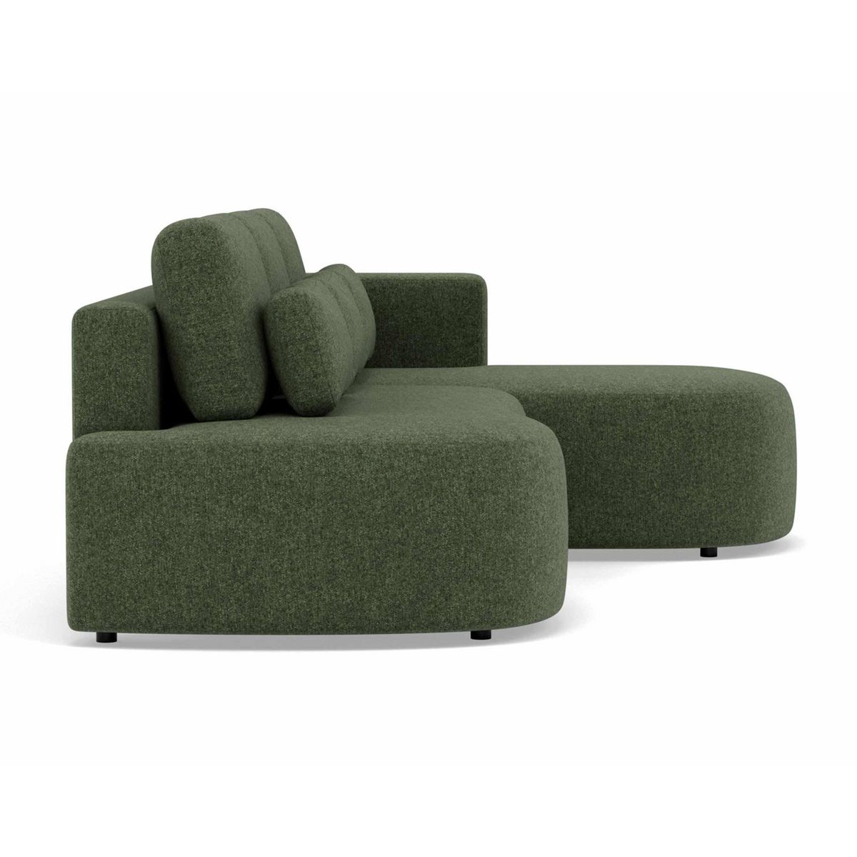 LISA DESIGN Mahina - canapé d'angle droit 4 places convertible avec coffre en tissu texturé