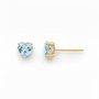 Voir la diapositive 2 : L'ATELIER D'AZUR Boucles d'Oreilles Or Jaune et Topaze Bleue Coeur - Femme