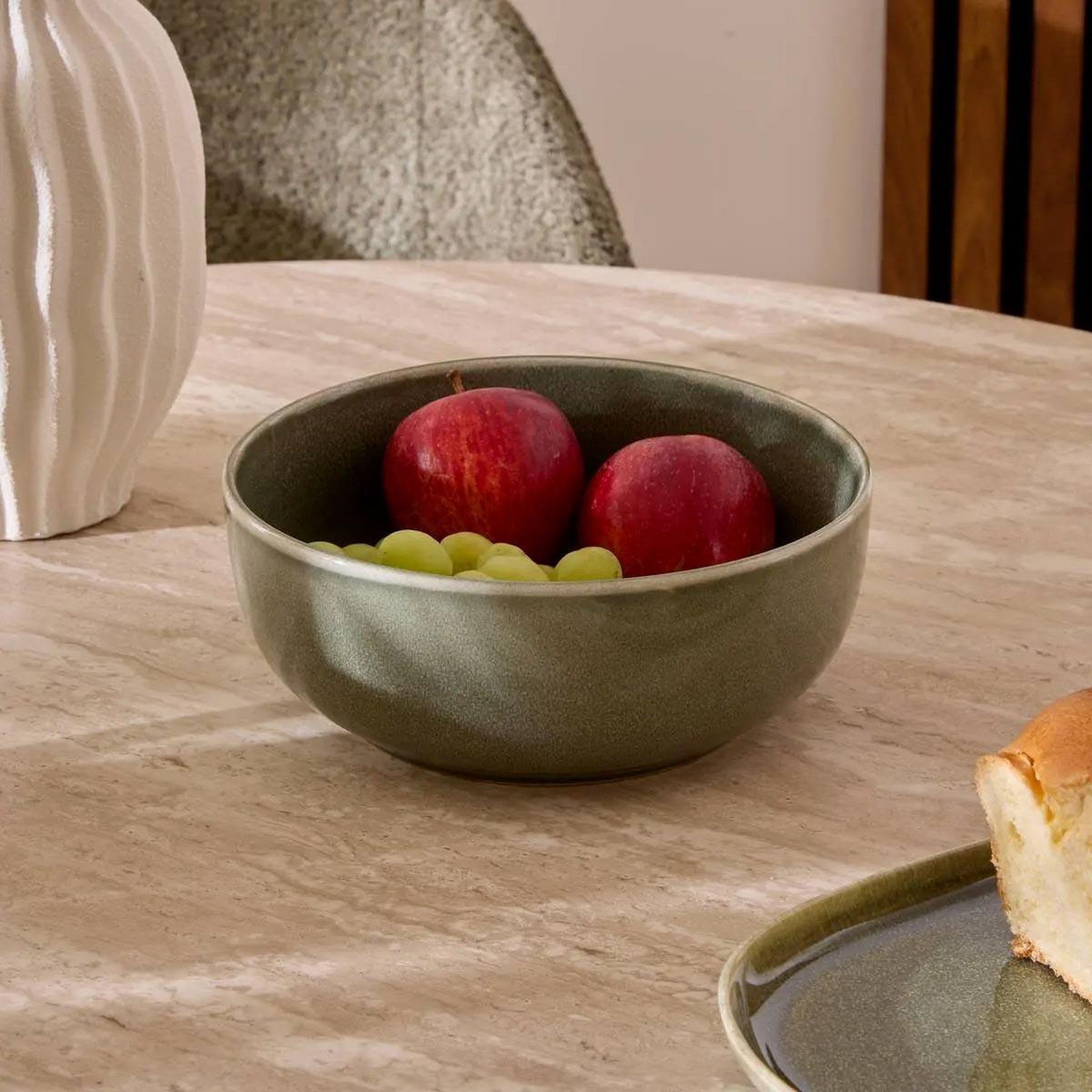 Voir la diapositive 2 : SECRET DE GOURMET Saladier en Céramique  Terre Inconnue  22cm Kaki