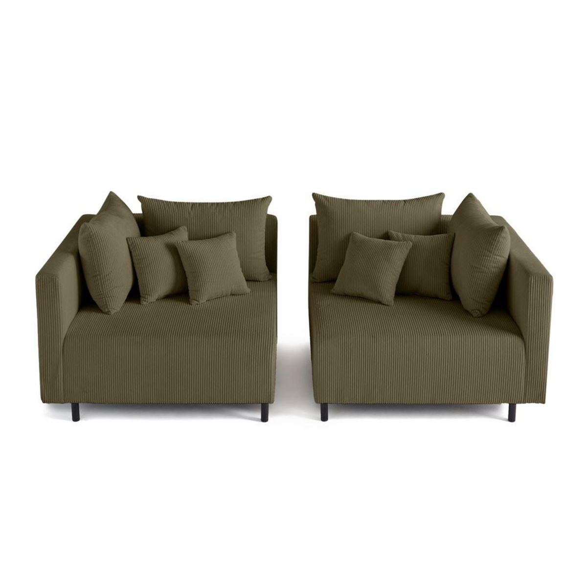 LISA DESIGN Edinburg - canapé modulable 2 places - en velours côtelé