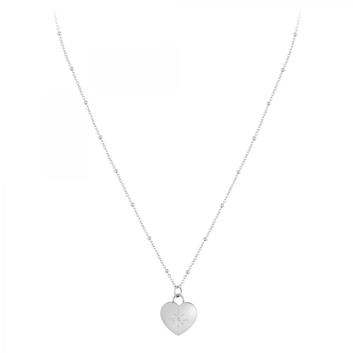 SC CRYSTAL Collier coeur par SC Crystal orné d'un véritable diamant blanc