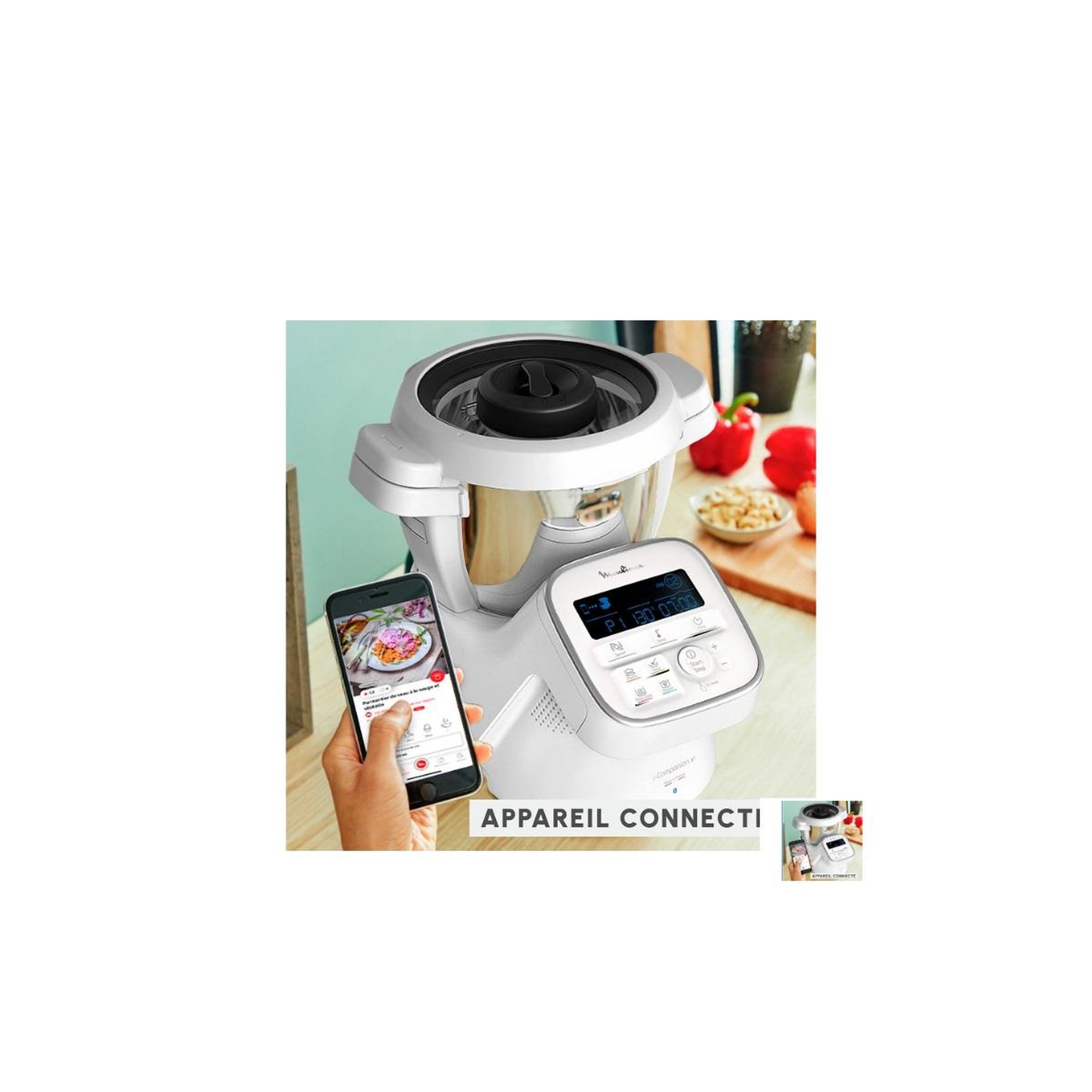 Voir la diapositive 3 : MOULINEX Robot cuiseur multifonctions 4.5l 1550w - hf901120