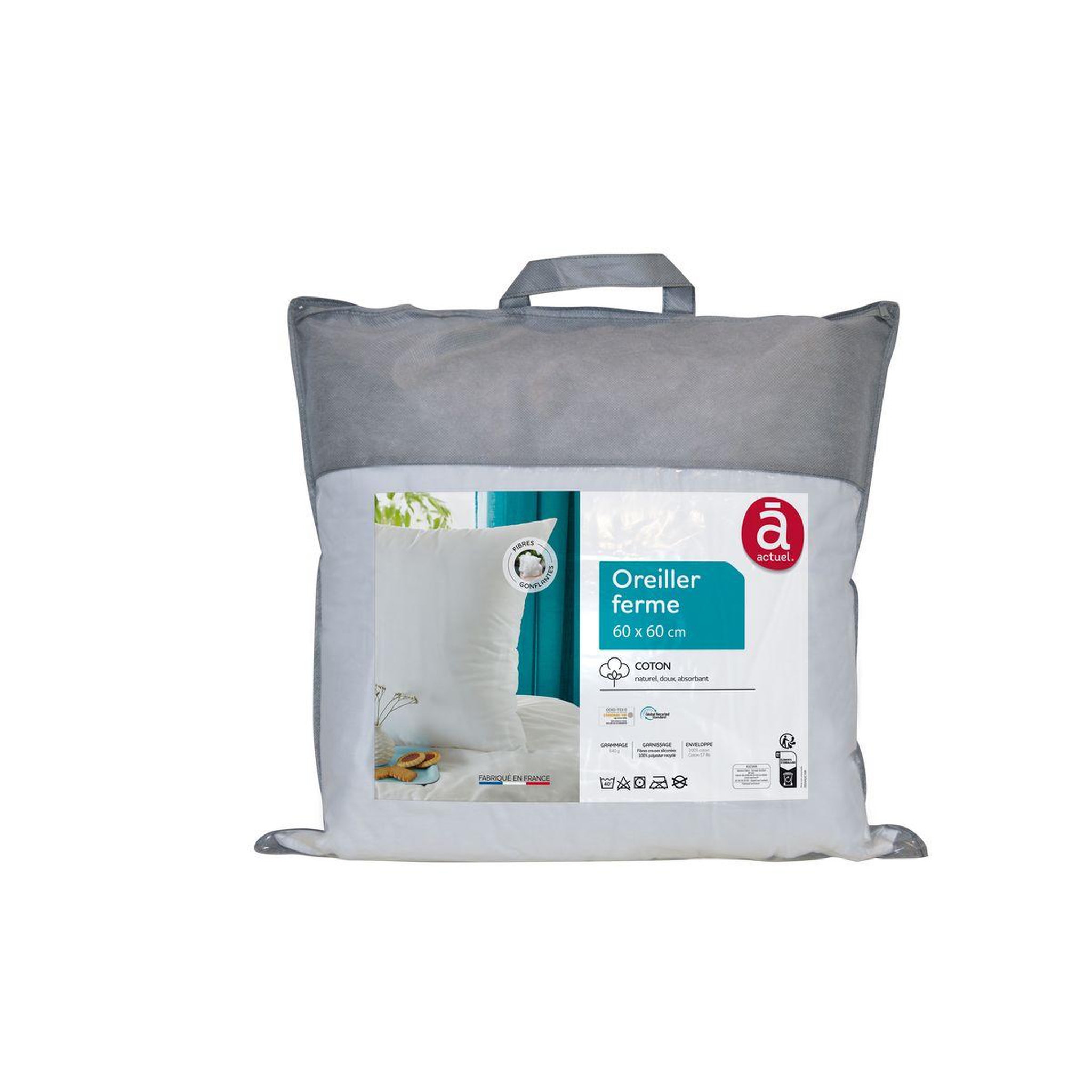 ACTUEL Oreiller confort ferme en coton 
