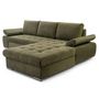 Voir la diapositive 6 : BEST MOBILIER Bianca - canapé d'angle droit 4 places convertible avec coffre en tissu texturé