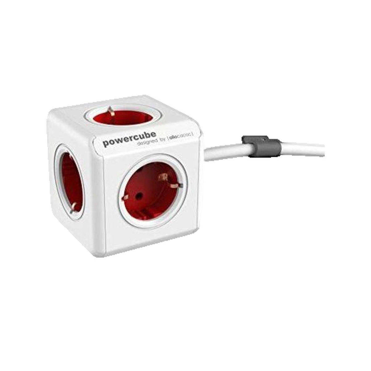 Allocacoc Multiprise Allocacoc PowerCube Étendu - 5 Prises CEE 7/4 - Câble 1,5 m - Rouge