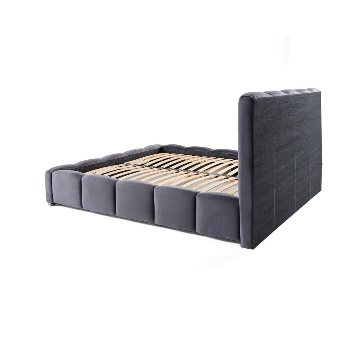 BEST MOBILIER Torreon - lit coffre - 140x200 - sommier inclus - en velours